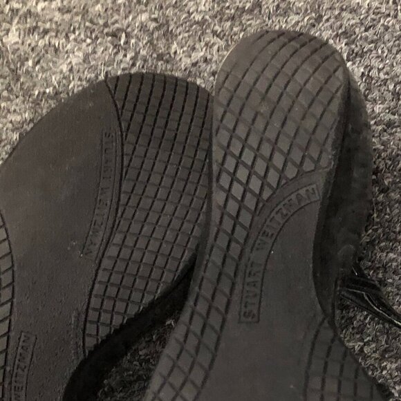 Stuart Weitzman Patent Leather Strappy Wedge Platform Sandals Black 7.5 - Picture 13 of 13